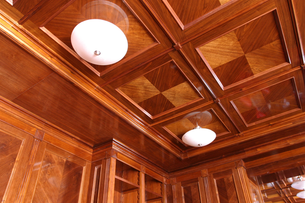 Wood paneling ceiling